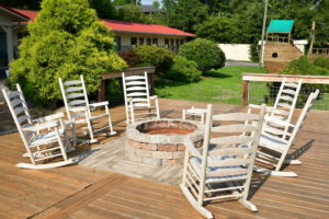 Outdoor fire pit area at Townsend Gateway Inn